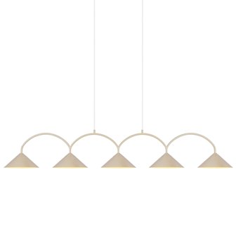 Nowoczesna beżowa lampa nad stół 5 kloszy Curve